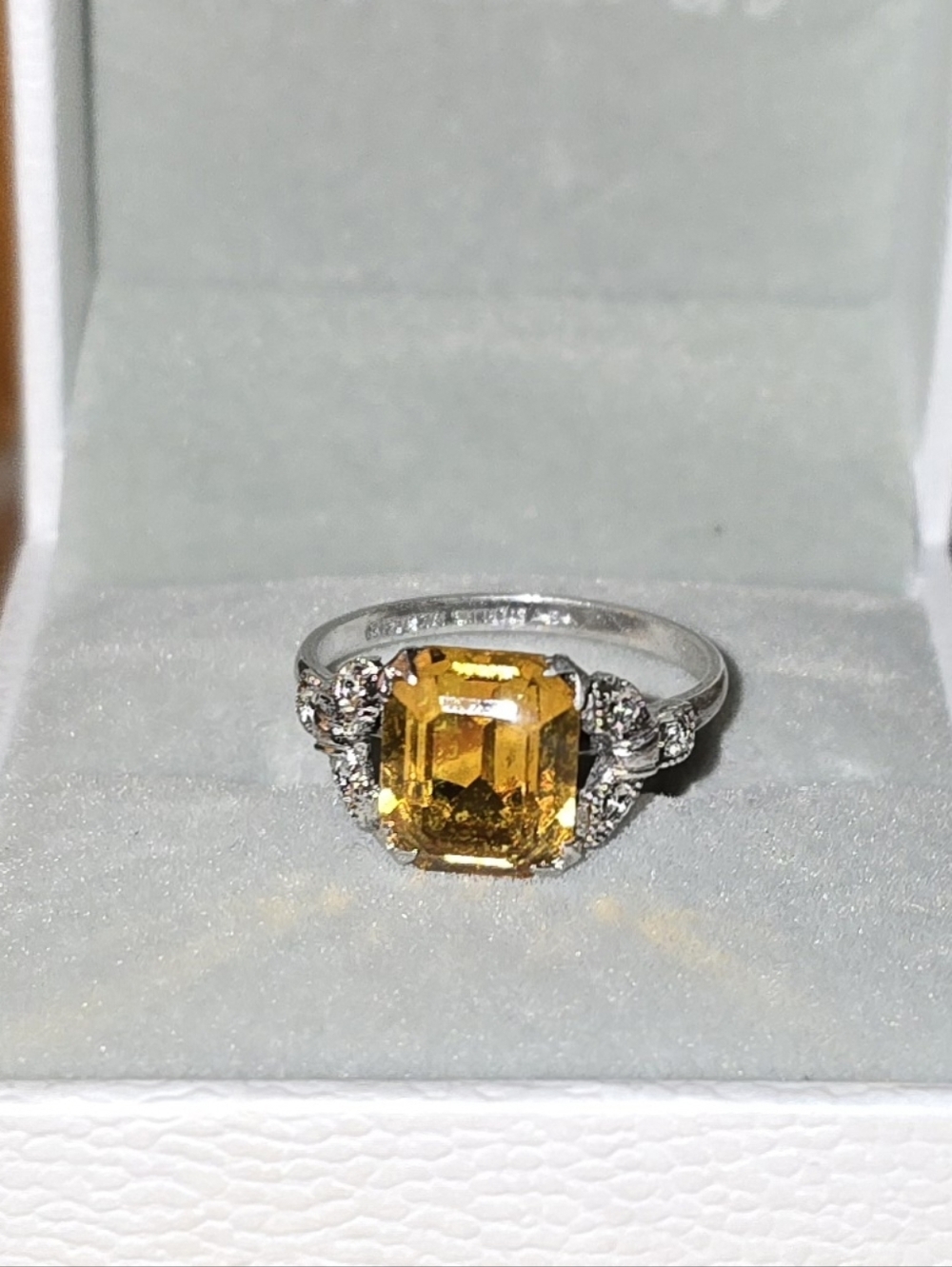 💥Vintage Art Deco Citrine Gemstone Ring